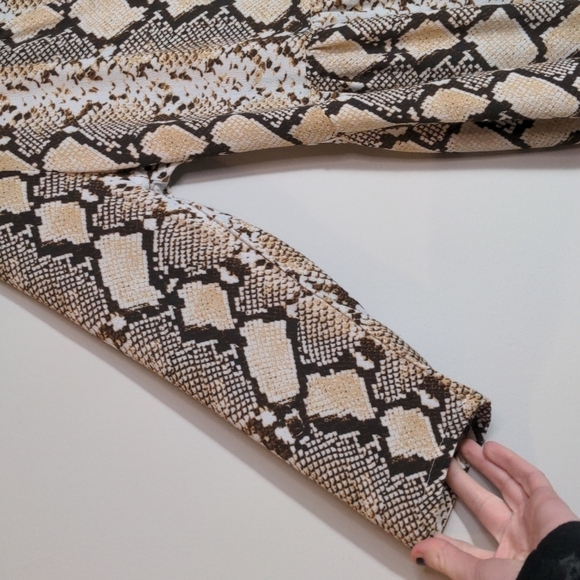 Anthropologie Maeve Juno Snakeskin Print Dress Brown White Tan Size XSmall - Picture 6 of 12